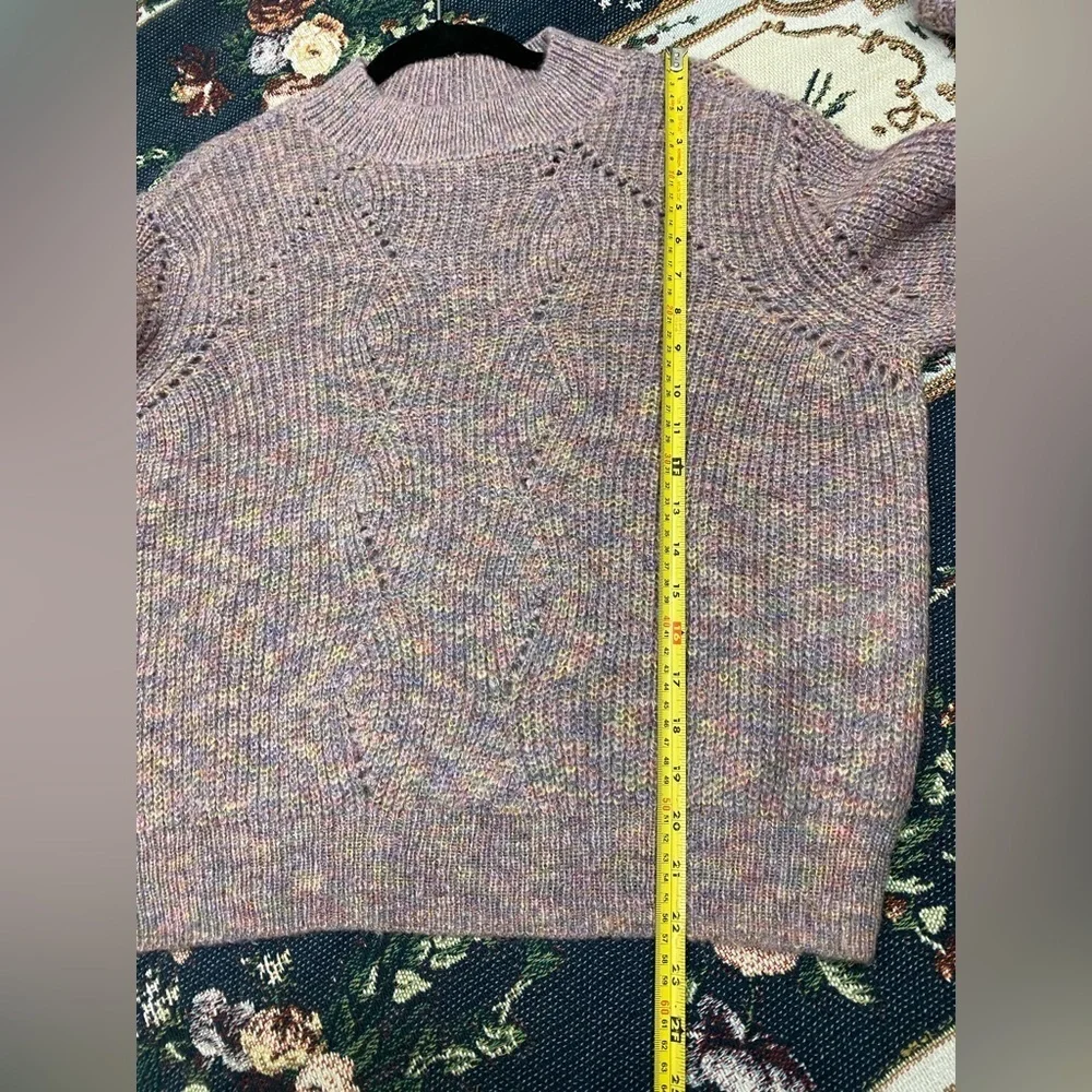 Tularosa Chunky Knit Purple sweater Women’s XS Balloon Sleeve Fall‎ Winter Boho